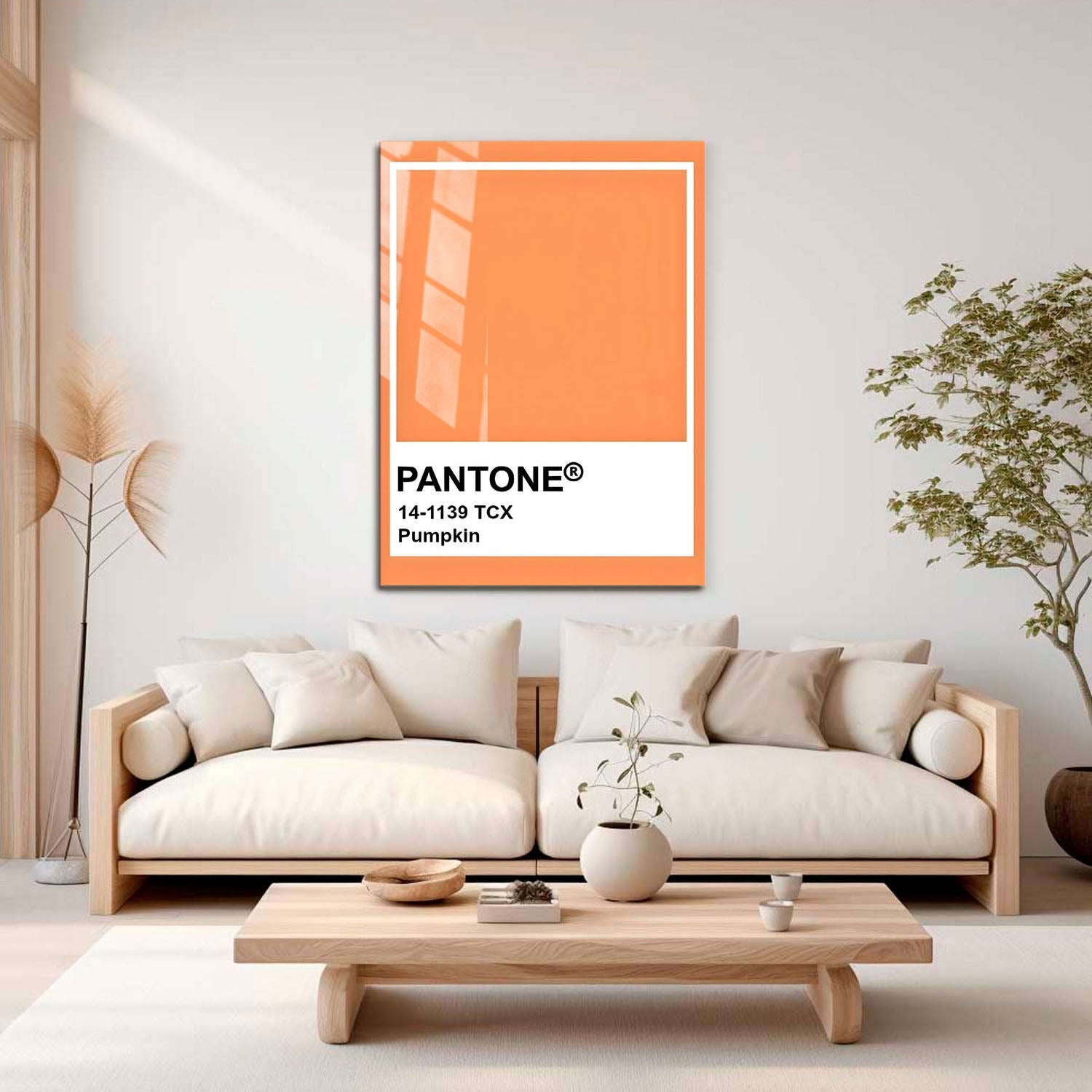 Wes Co Gallery Metal Poster Pantone Pumpkin 11" x 17" Home Goods - Summer Border or edge to edge Metal Art Print