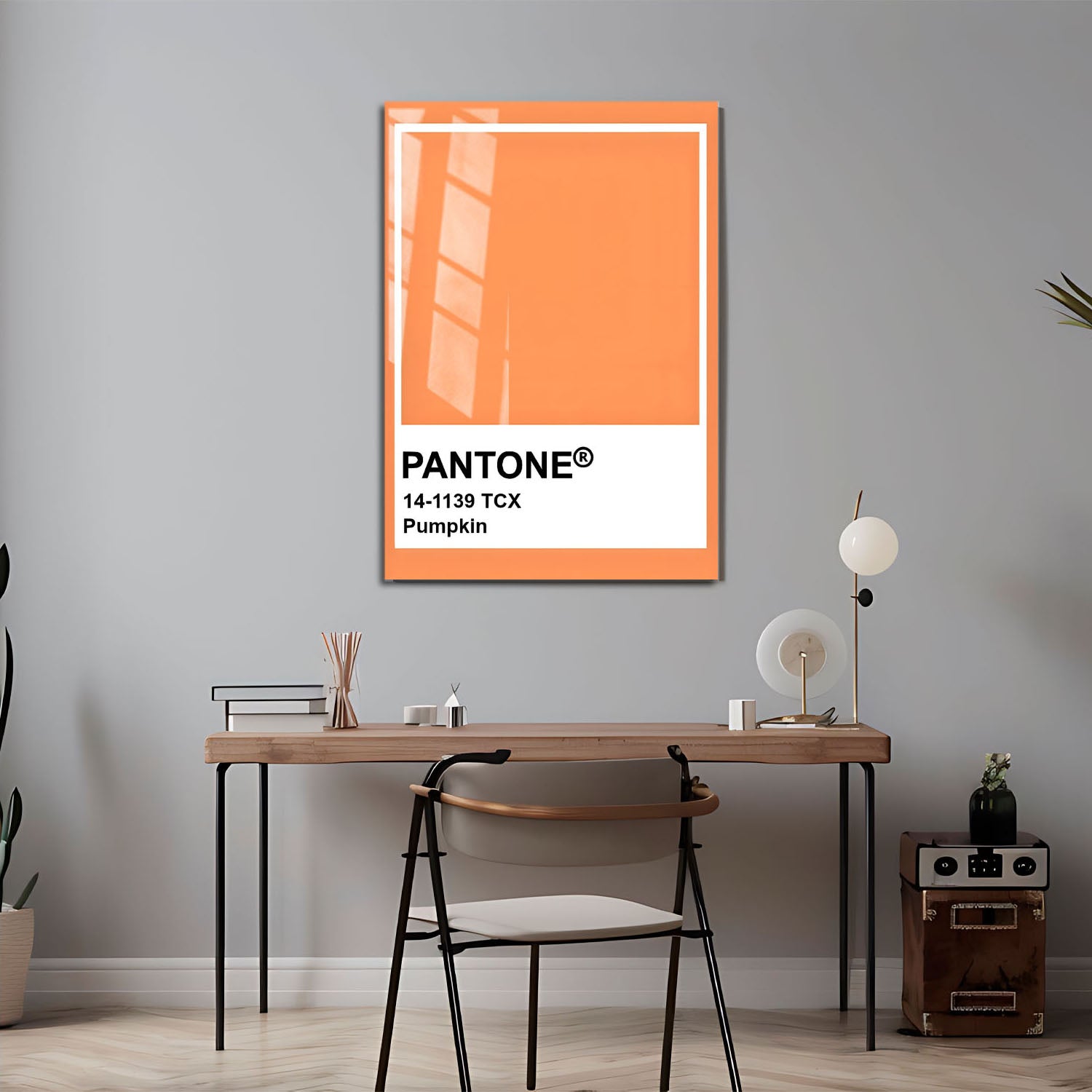 Wes Co Gallery Metal Poster Pantone Pumpkin 11" x 17" Home Goods - Summer Border or edge to edge Metal Art Print