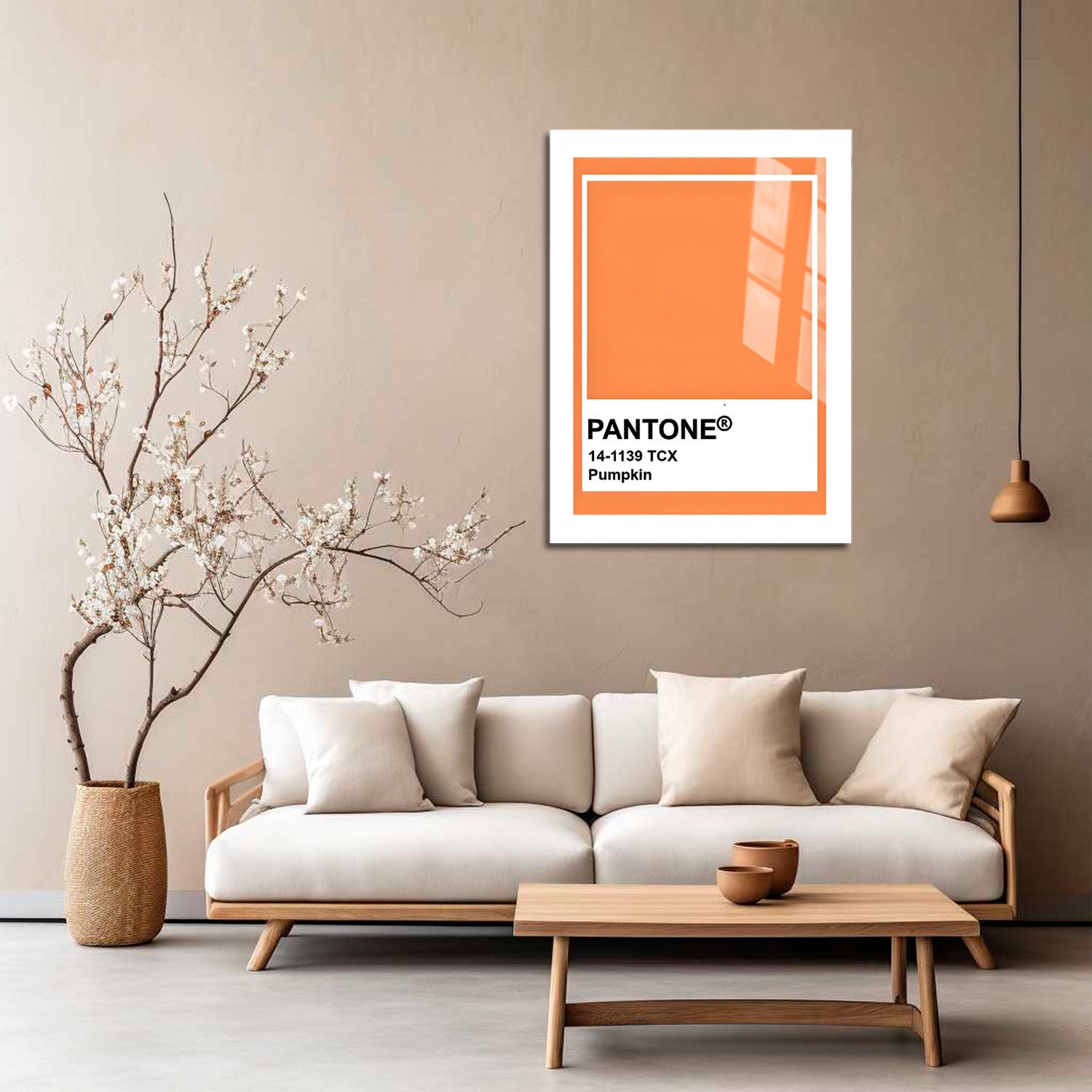 Wes Co Gallery Metal Poster Pantone Pumpkin 16" x 24" Home Goods - Summer Border or edge to edge Metal Art Print