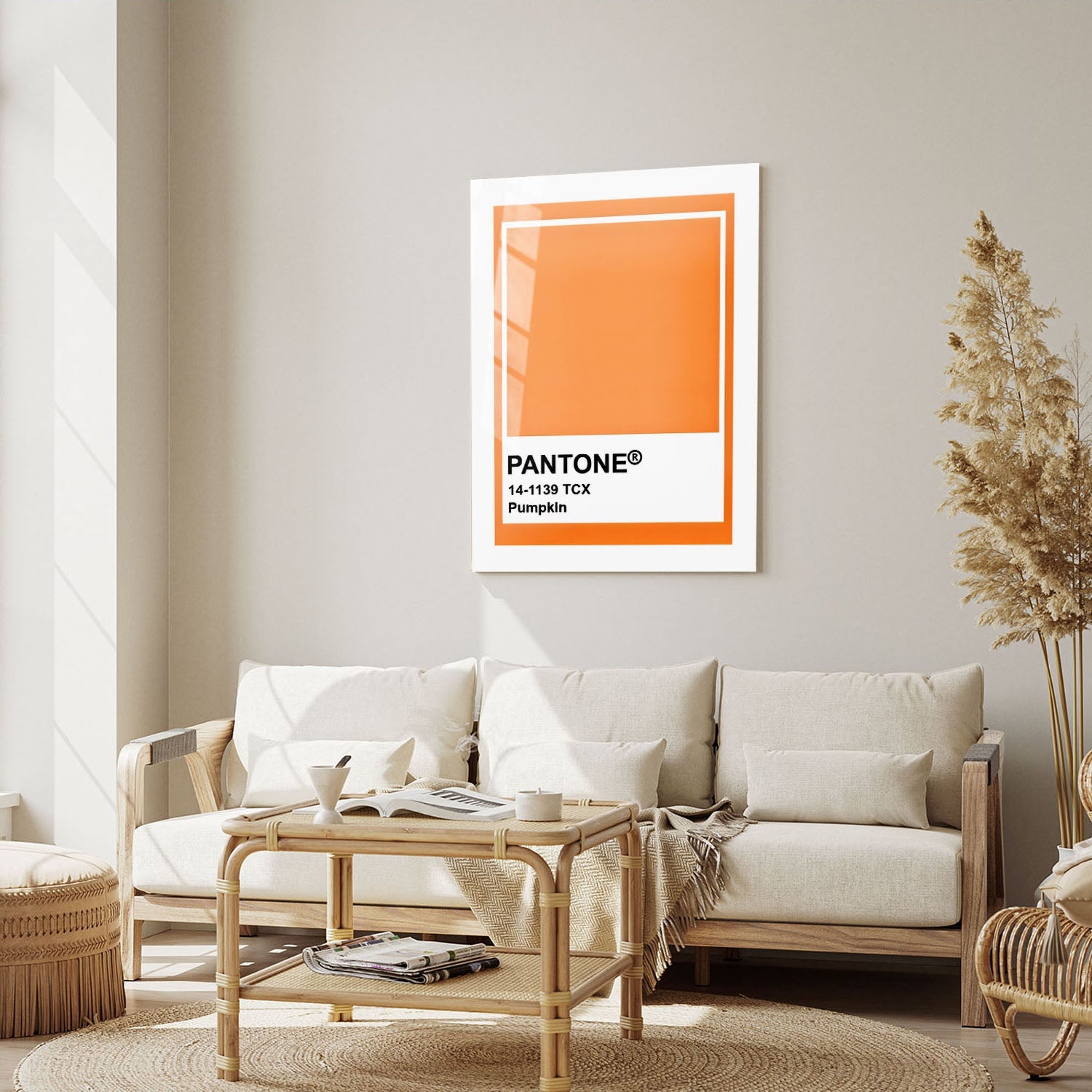 Wes Co Gallery Metal Poster Pantone Pumpkin 16" x 24" Home Goods - Summer Border or edge to edge Metal Art Print