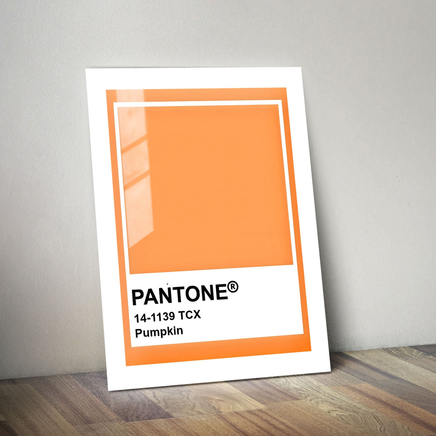 Wes Co Gallery Metal Poster Pantone Pumpkin 24" x 36" Home Goods - Summer Border or edge to edge Metal Art Print