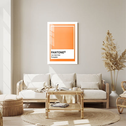 Wes Co Gallery Metal Poster Pantone Pumpkin 24" x 36" Home Goods - Summer Border or edge to edge Metal Art Print