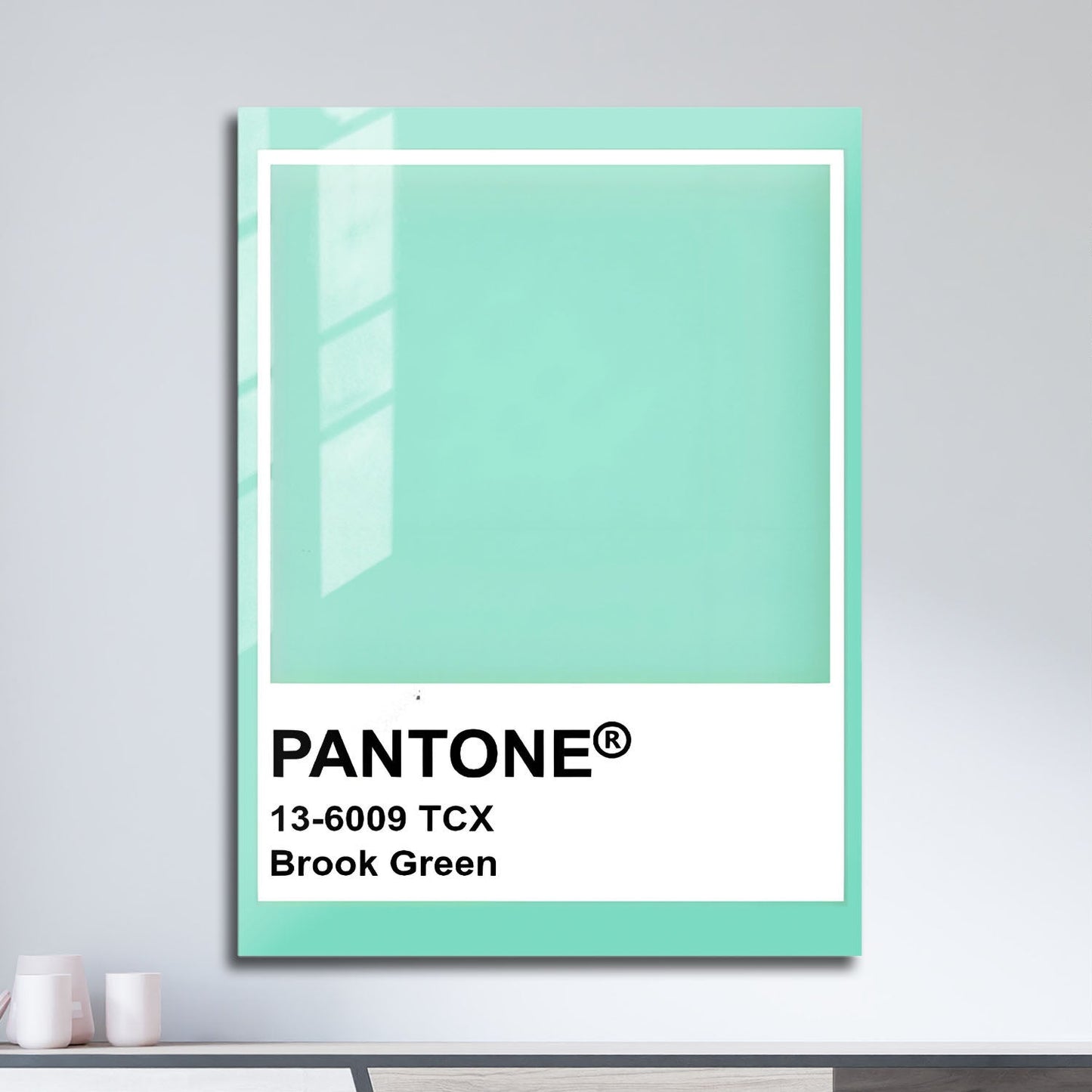 Wes Co Gallery Metal Poster Pantone Brook Green 11" x 17" Home Goods - Summer Border or edge to edge Metal Art Print