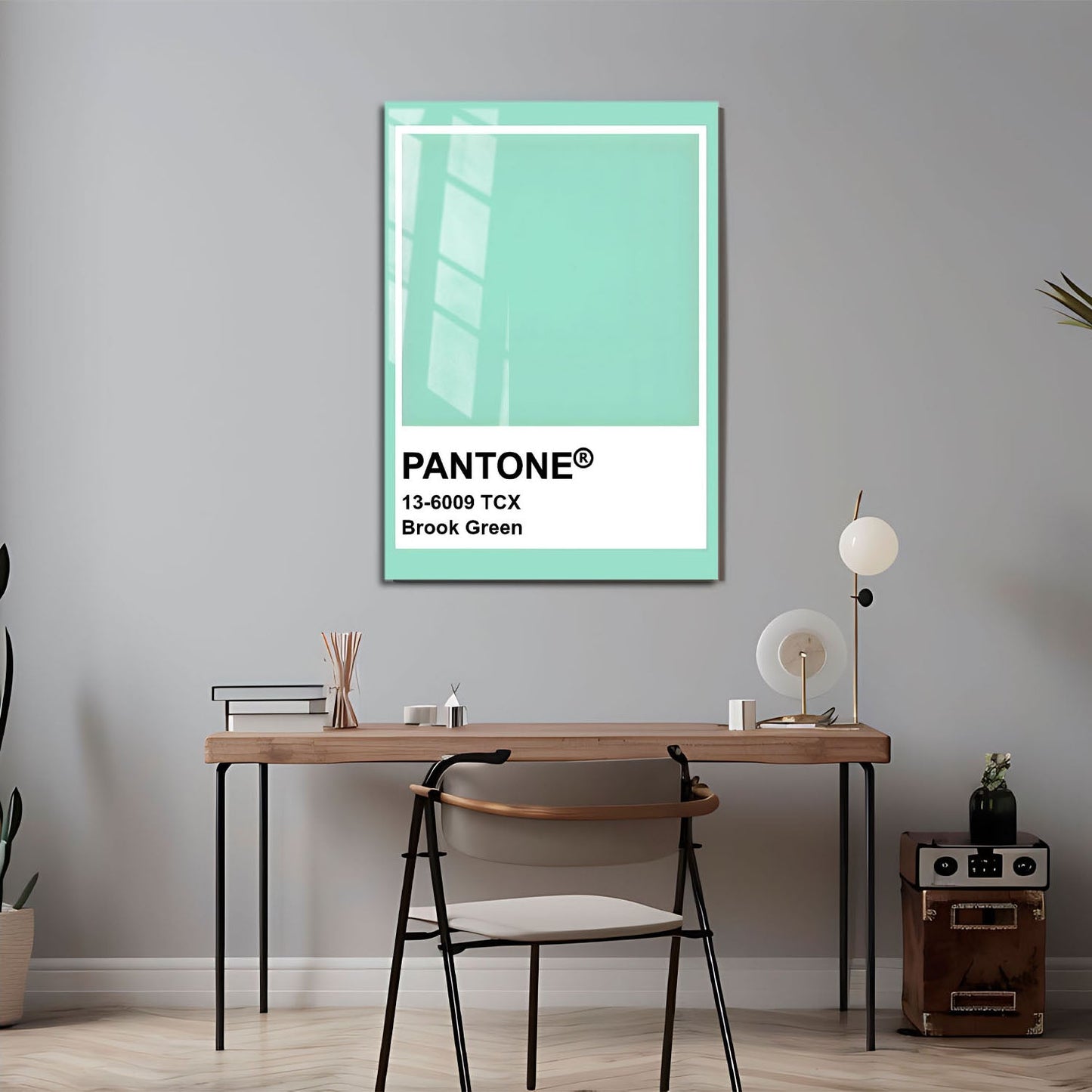 Wes Co Gallery Metal Poster Pantone Brook Green 11" x 17" Home Goods - Summer Border or edge to edge Metal Art Print