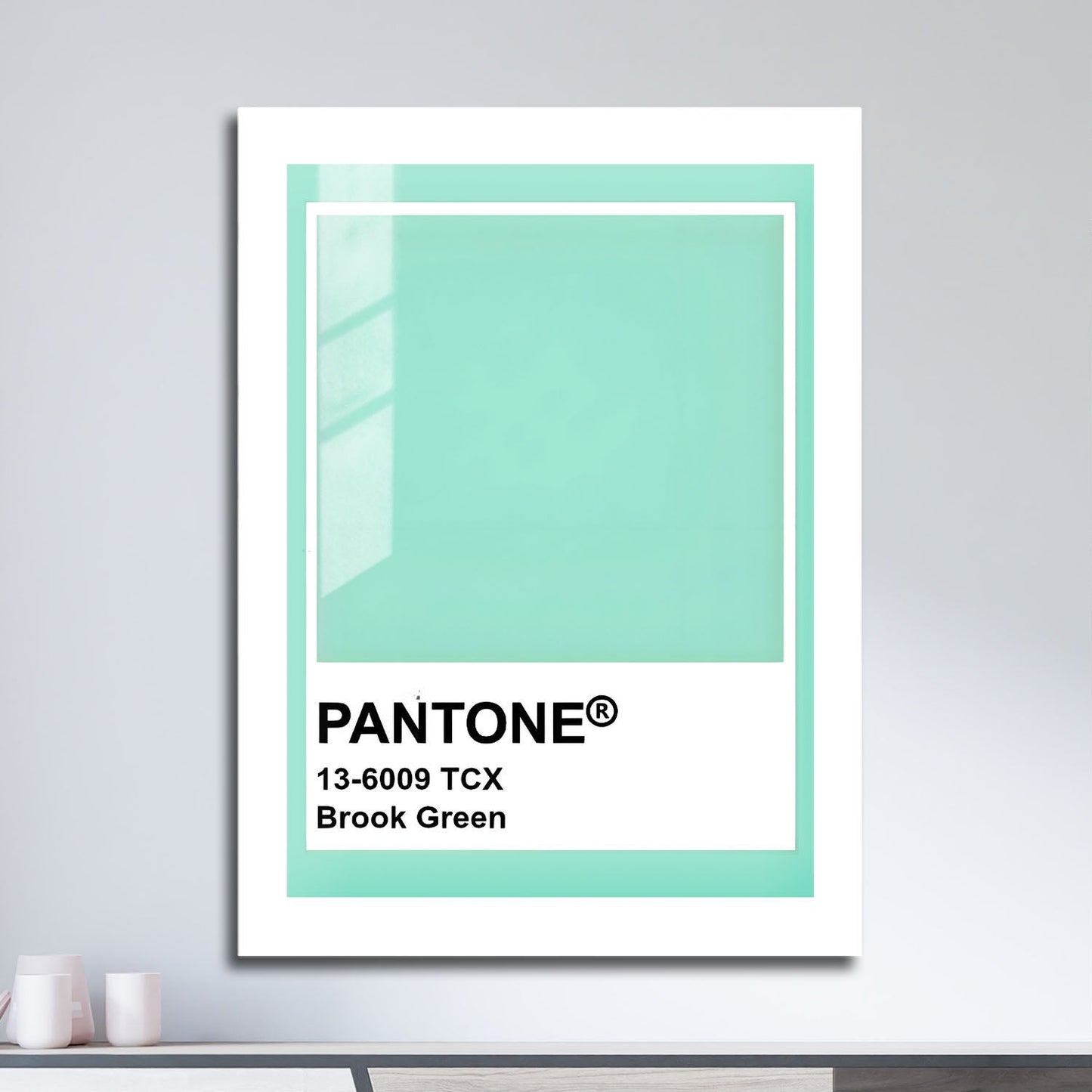 Wes Co Gallery Metal Poster Pantone Brook Green 16" x 24" Home Goods - Summer Border or edge to edge Metal Art Print