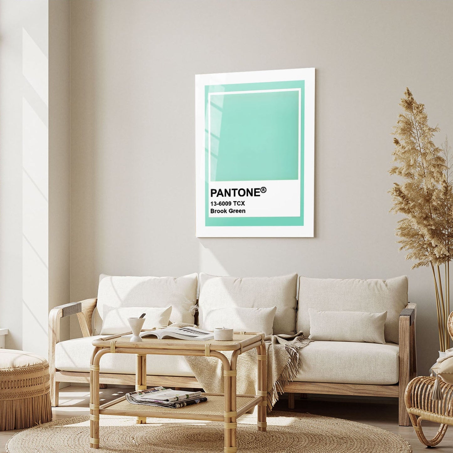 Wes Co Gallery Metal Poster Pantone Brook Green 16" x 24" Home Goods - Summer Border or edge to edge Metal Art Print