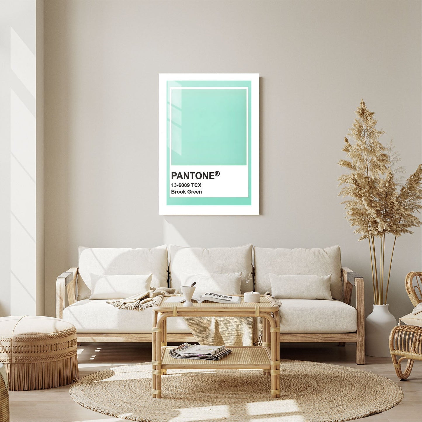 Wes Co Gallery Metal Poster Pantone Brook Green 24" x 36" Home Goods - Summer Border or edge to edge Metal Art Print