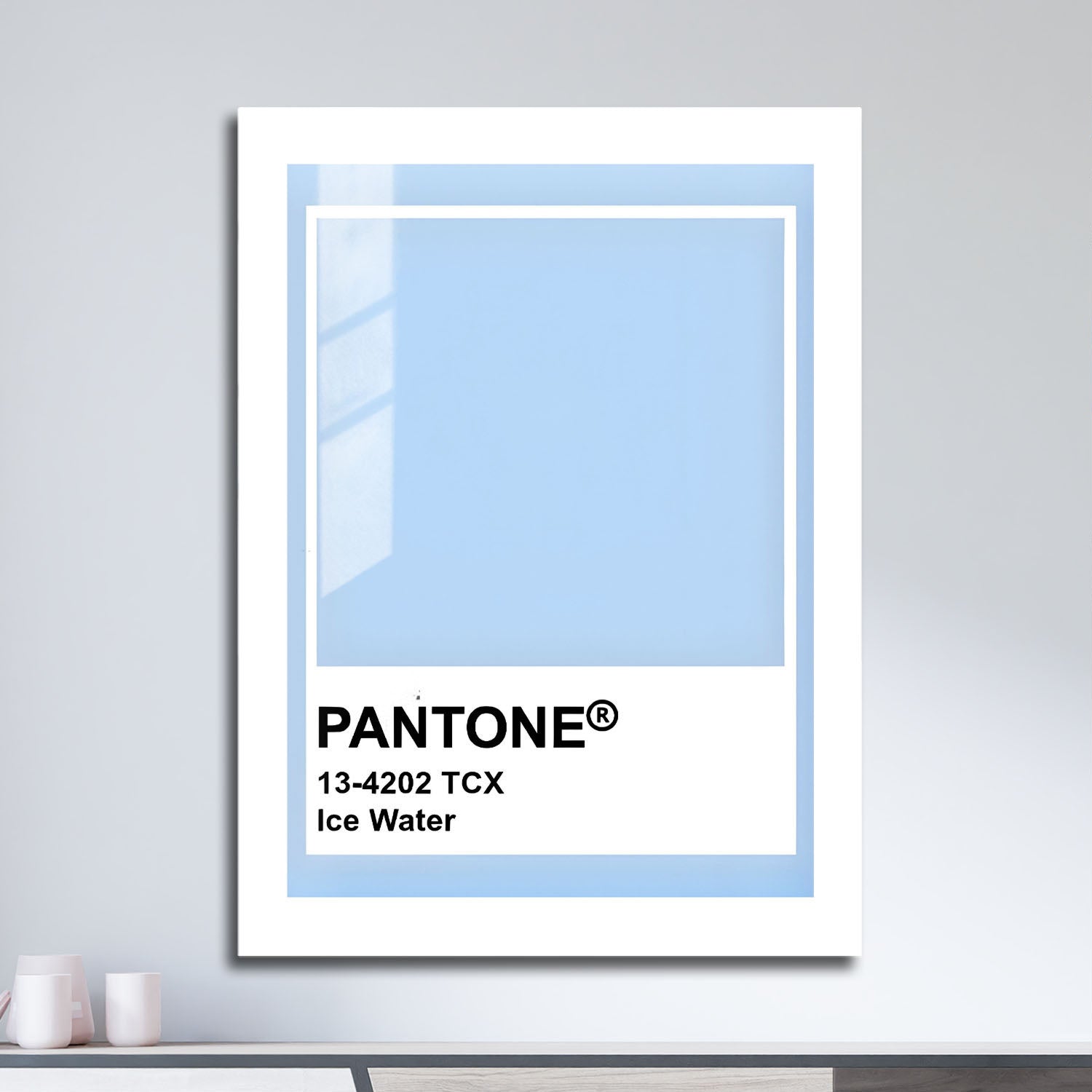 Wes Co Gallery Metal Poster Pantone Ice Water 16" x 24" Home Goods - Summer Border or edge to edge Metal Art Print