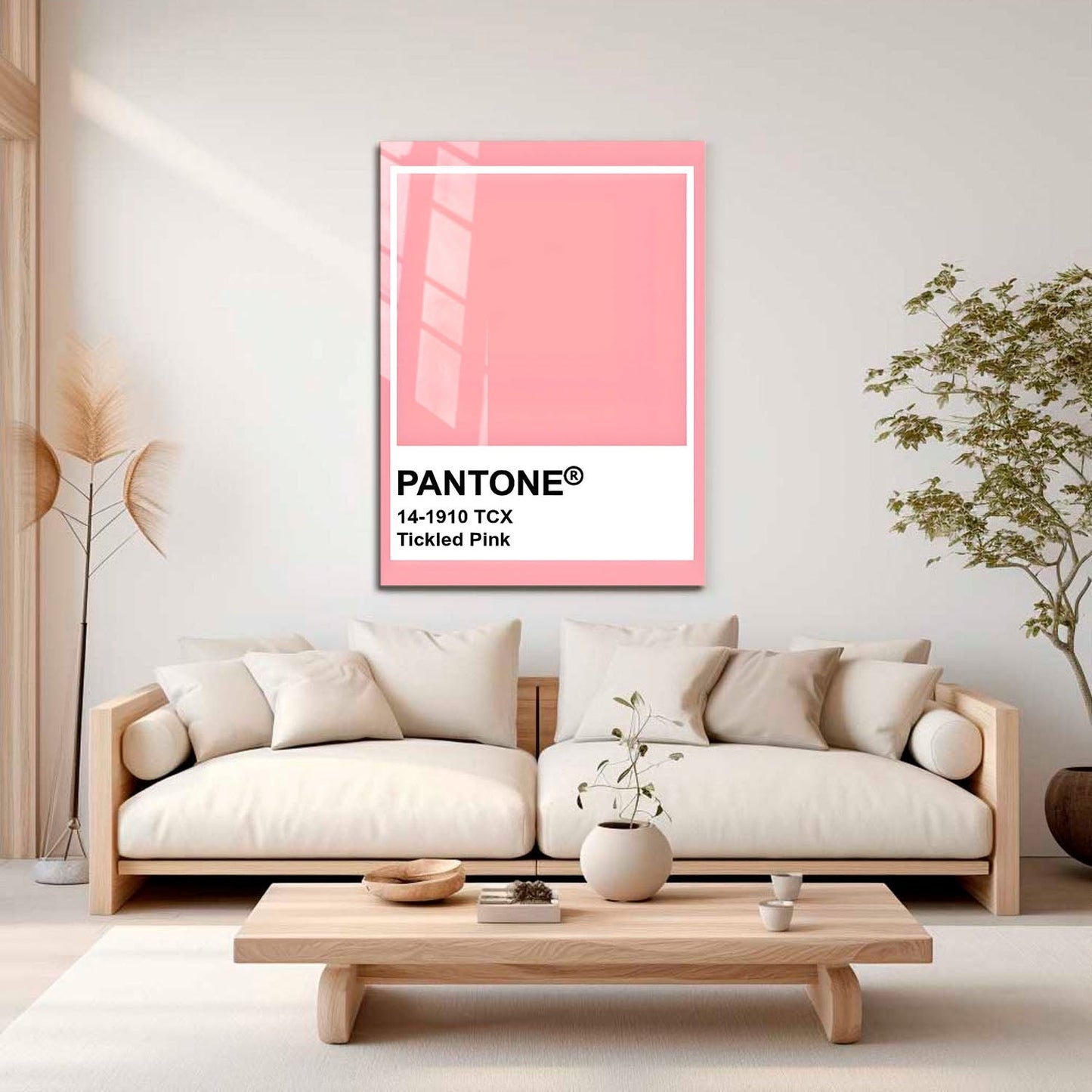 Wes Co Gallery Metal Poster Pantone Tickled Pink 11" x 17" Home Goods - Summer Border or edge to edge Metal Art Print