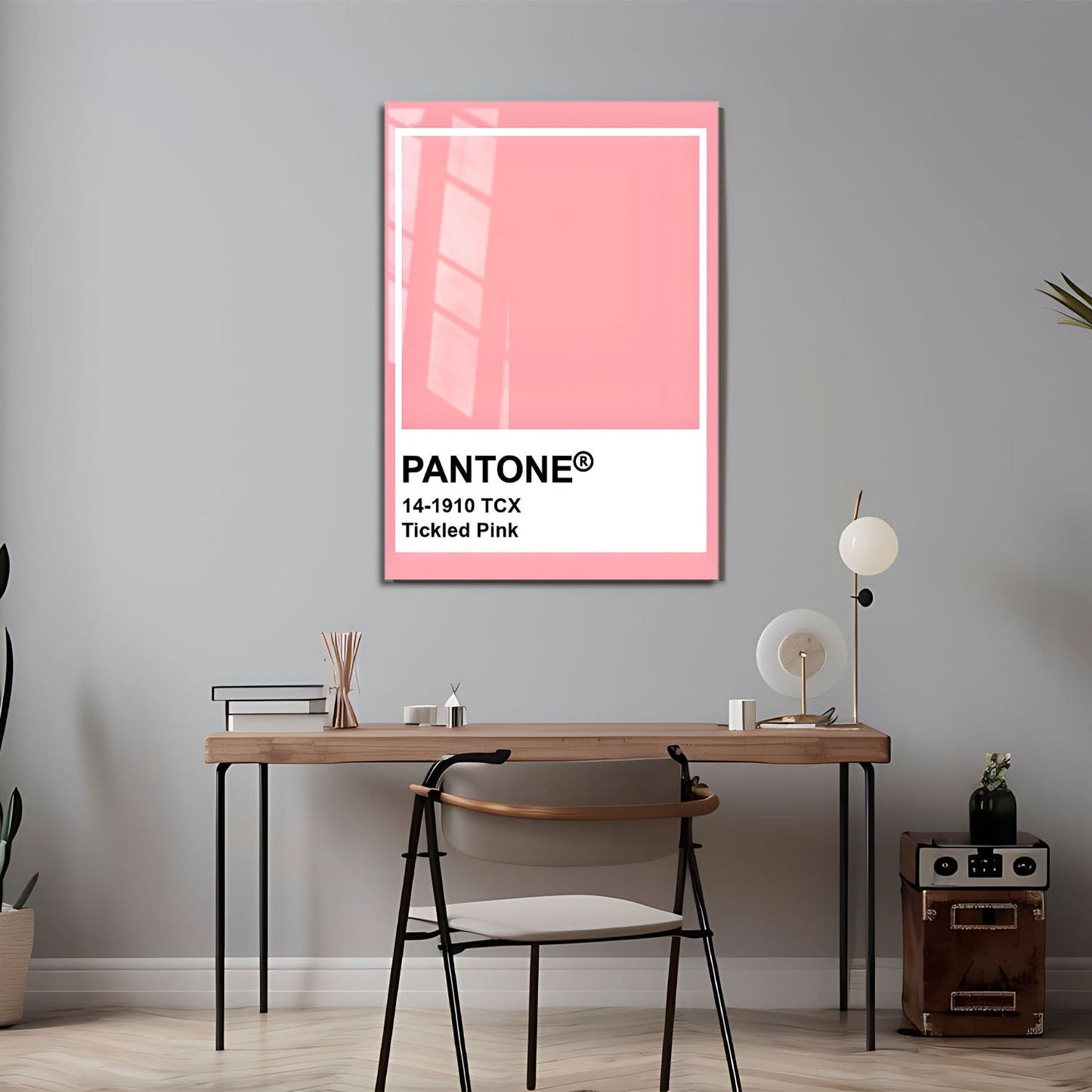 Wes Co Gallery Metal Poster Pantone Tickled Pink 11" x 17" Home Goods - Summer Border or edge to edge Metal Art Print