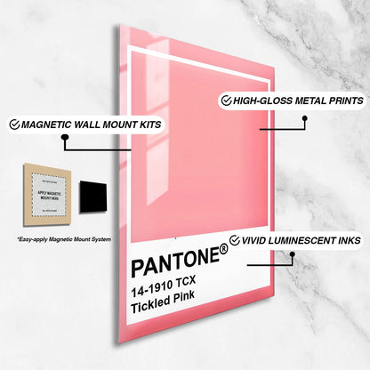 Wes Co Gallery Metal Poster Pantone Tickled Pink 16" x 24" Home Goods - Summer Border or edge to edge Metal Art Print