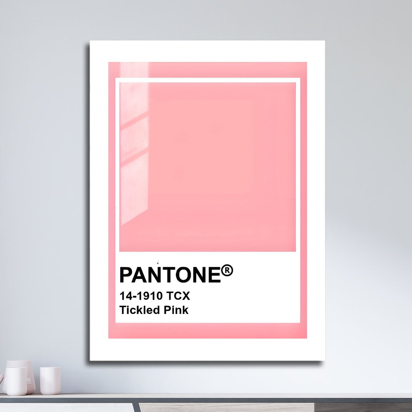 Wes Co Gallery Metal Poster Pantone Tickled Pink 16" x 24" Home Goods - Summer Border or edge to edge Metal Art Print