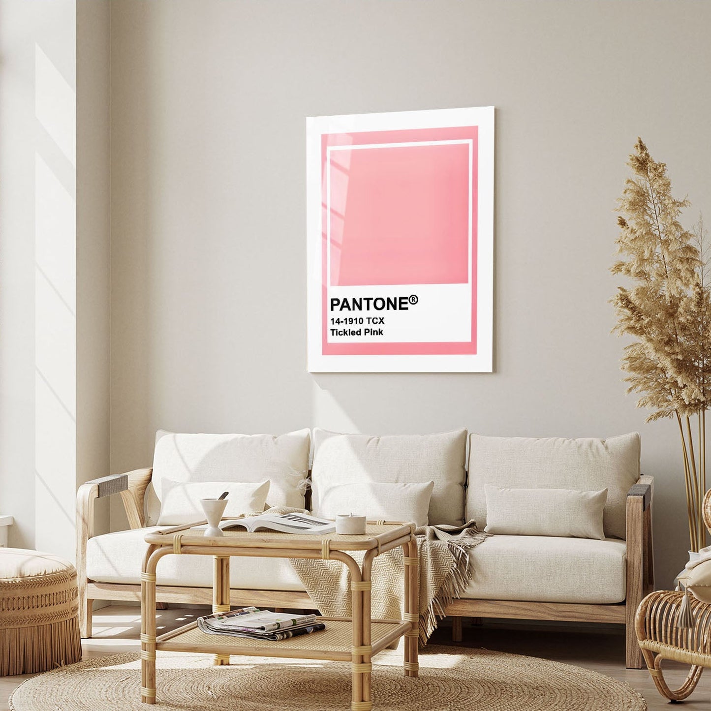 Wes Co Gallery Metal Poster Pantone Tickled Pink 16" x 24" Home Goods - Summer Border or edge to edge Metal Art Print