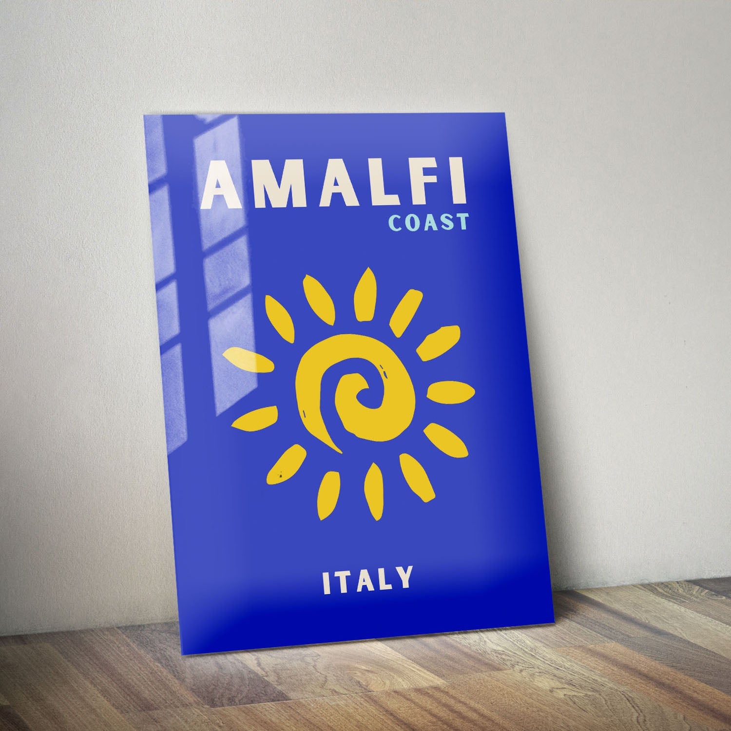 Wes Co Gallery Metal Poster Amalfi Coast Sunny Italy Colorful Travel 11" x 14" Home Goods - Travel Illustrations Edge to edge Metal Art Print