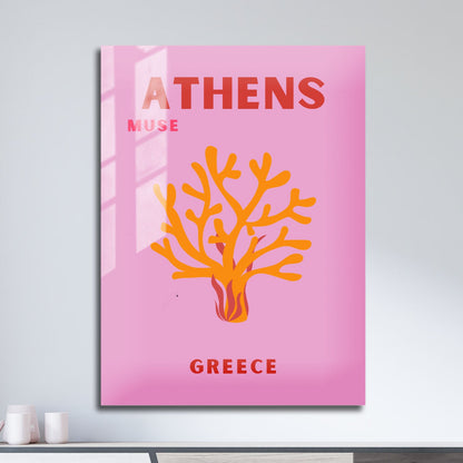 Wes Co Gallery Metal Poster Athens Muse Greece Colorful Travel 11" x 17" Home Goods - Travel Illustrations Edge to edge Metal Art Print