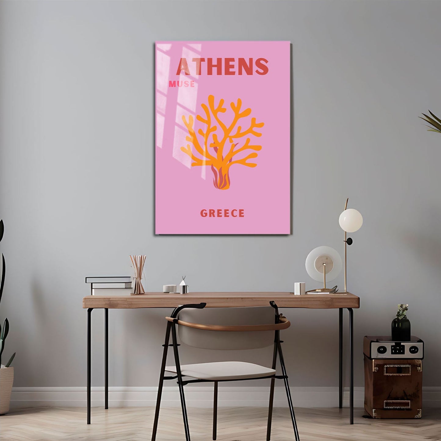 Wes Co Gallery Metal Poster Athens Muse Greece Colorful Travel 24" x 36" Home Goods - Travel Illustrations Edge to edge Metal Art Print