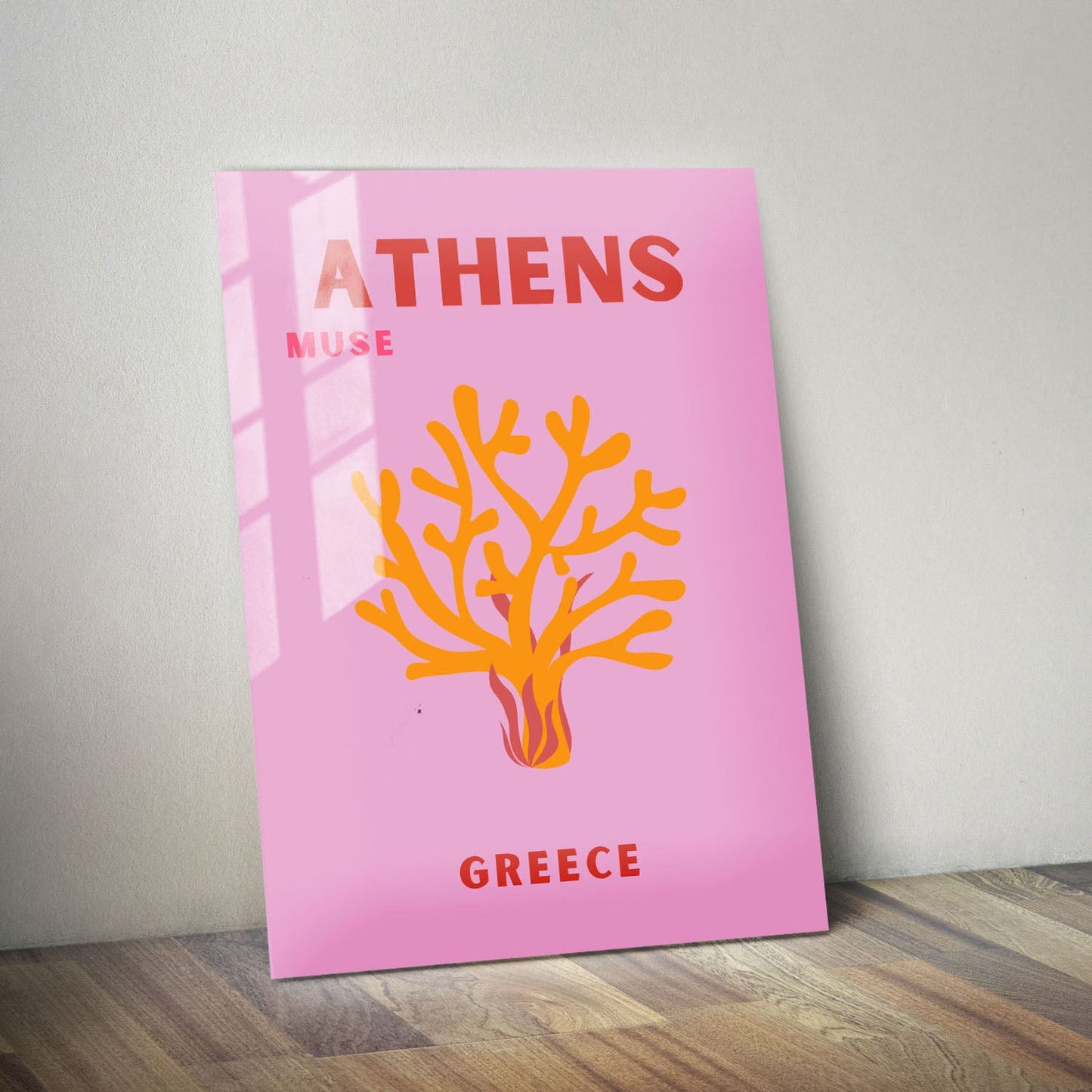 Wes Co Gallery Metal Poster Athens Muse Greece Colorful Travel 11" x 14" Home Goods - Travel Illustrations Edge to edge Metal Art Print