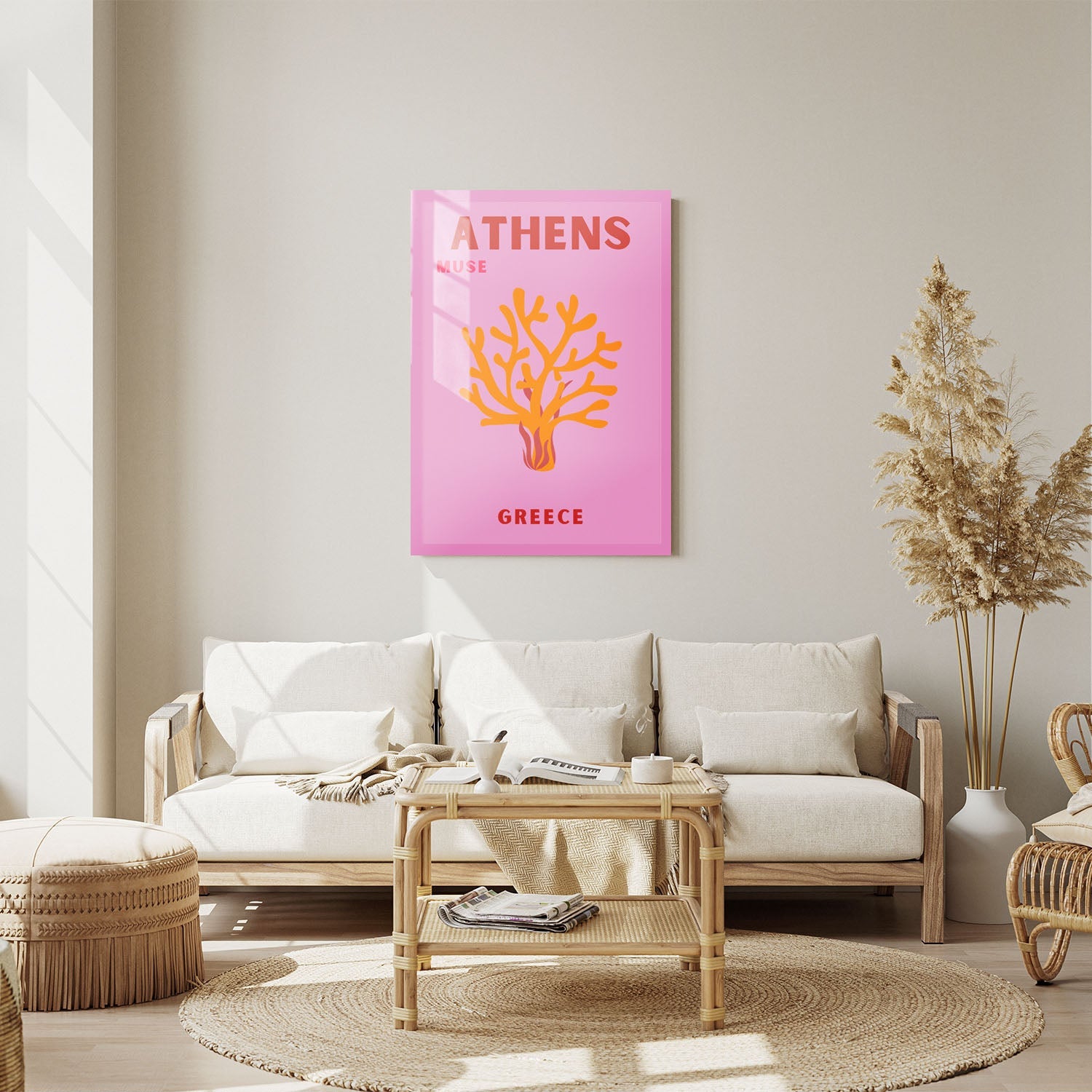 Wes Co Gallery Metal Poster Athens Muse Greece Colorful Travel 11" x 14" Home Goods - Travel Illustrations Edge to edge Metal Art Print