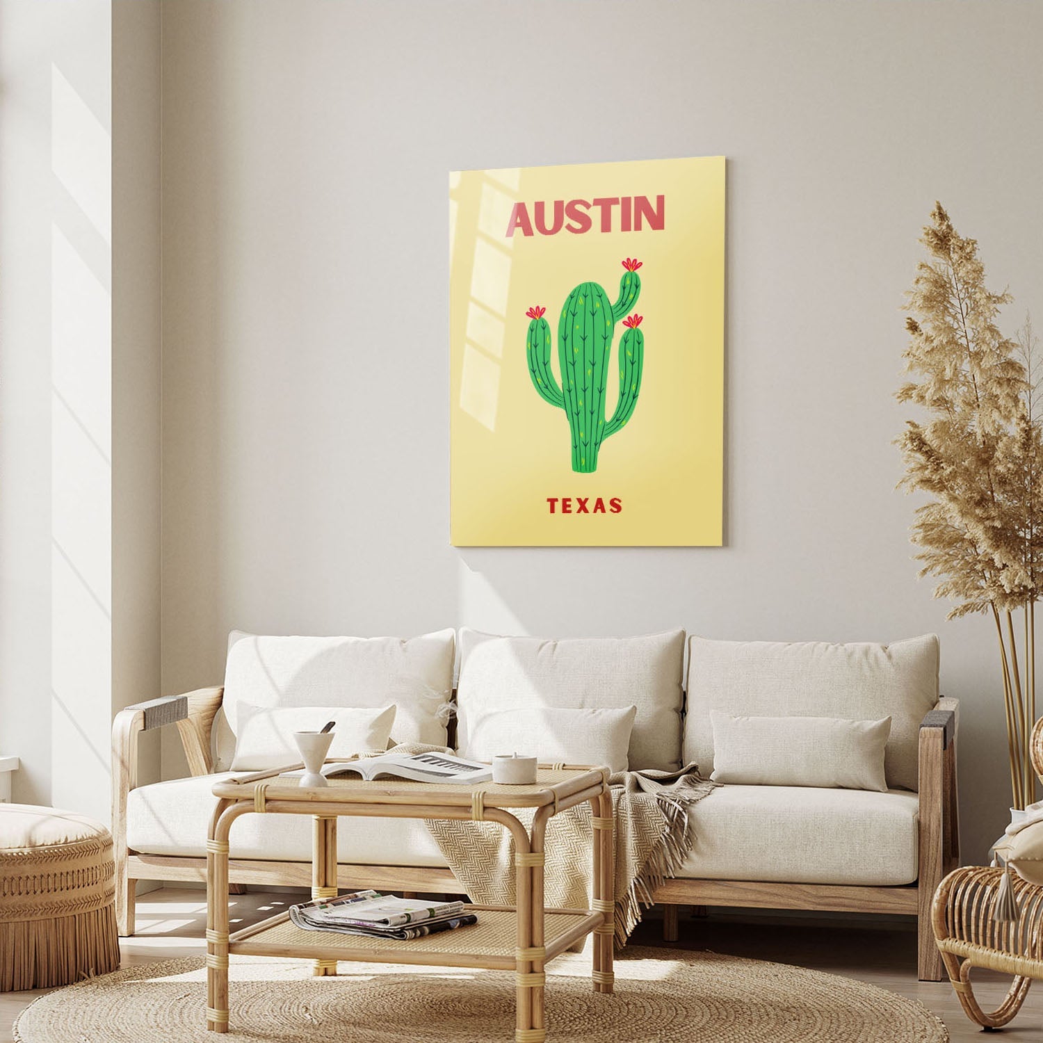 Wes Co Gallery Metal Poster Austin Texas Colorful Travel 5" x 7" Home Goods - Travel Illustrations Edge to edge Metal Art Print