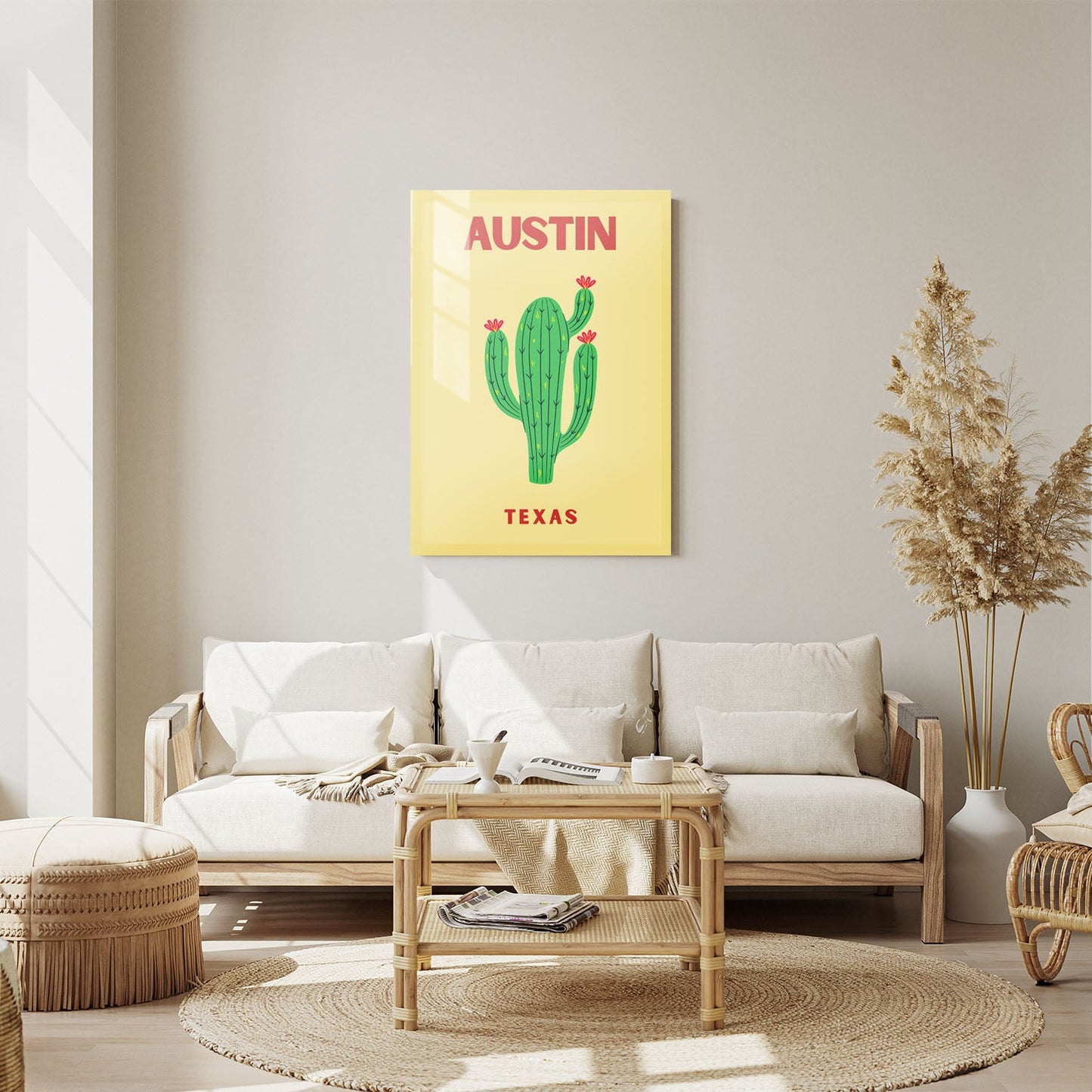 Wes Co Gallery Metal Poster Austin Texas Colorful Travel 11" x 14" Home Goods - Travel Illustrations Edge to edge Metal Art Print