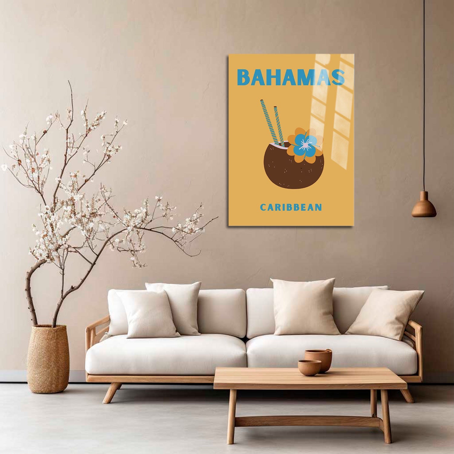 Wes Co Gallery Metal Poster Bahamas Caribbean Colorful Travel 5" x 7" Home Goods - Travel Illustrations Edge to edge Metal Art Print