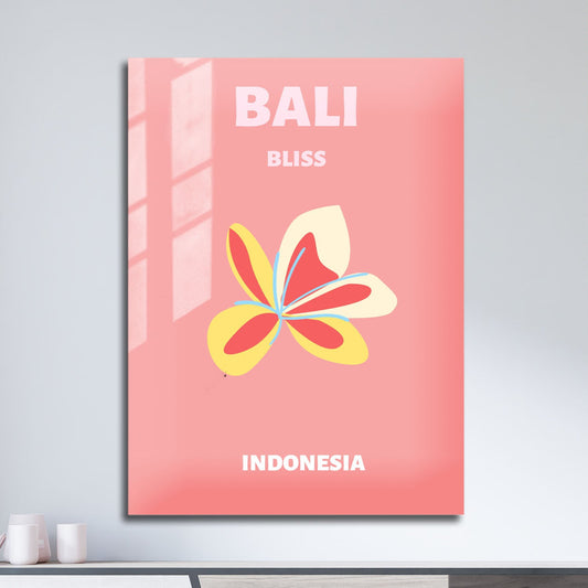 Wes Co Gallery Metal Poster Bali Bliss Indonesia Colorful Travel 11" x 17" Home Goods - Travel Illustrations Edge to edge Metal Art Print