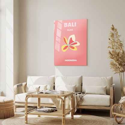 Wes Co Gallery Metal Poster Bali Bliss Indonesia Colorful Travel 5" x 7" Home Goods - Travel Illustrations Edge to edge Metal Art Print