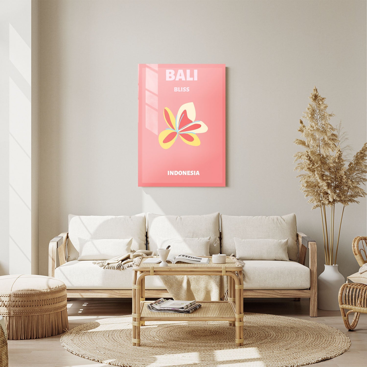 Wes Co Gallery Metal Poster Bali Bliss Indonesia Colorful Travel 11" x 14" Home Goods - Travel Illustrations Edge to edge Metal Art Print