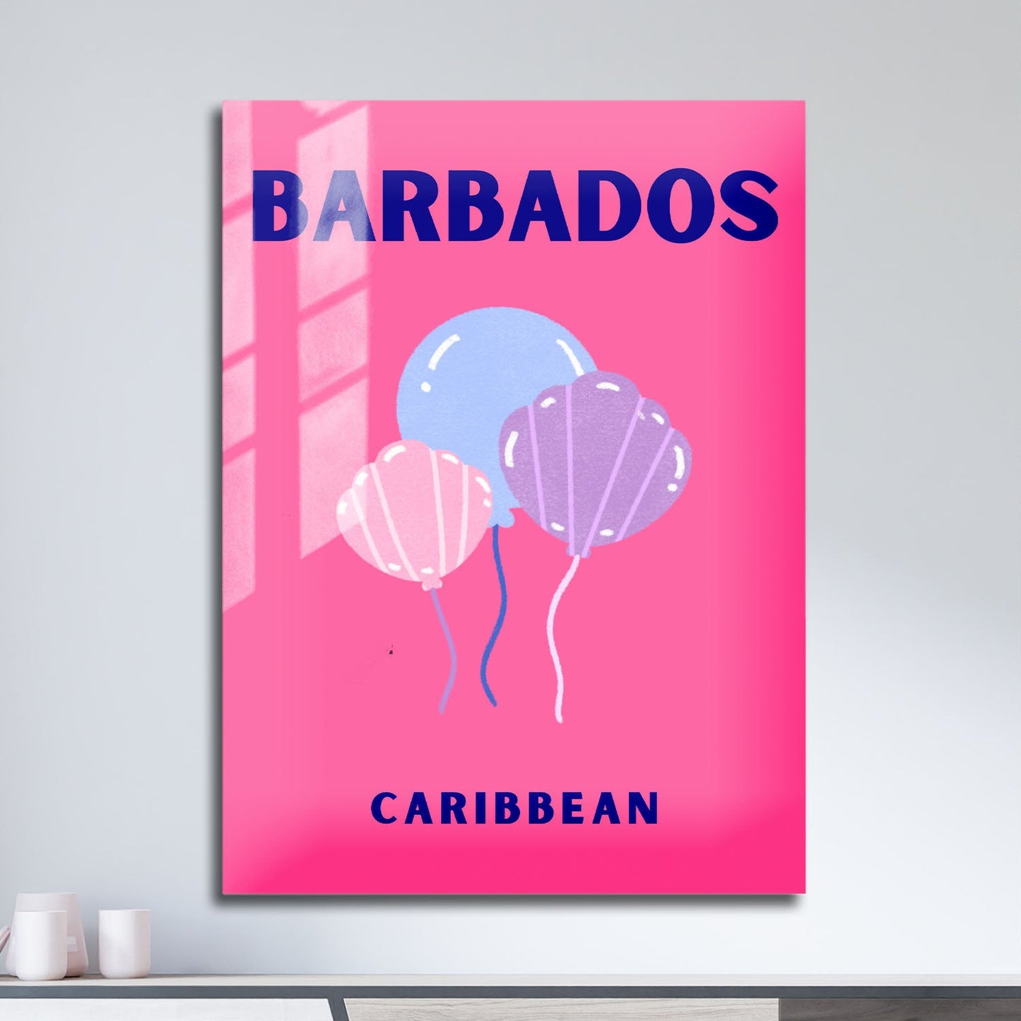 Wes Co Gallery Metal Poster Barbados Caribbean Colorful Travel 11" x 17" Home Goods - Travel Illustrations Edge to edge Metal Art Print