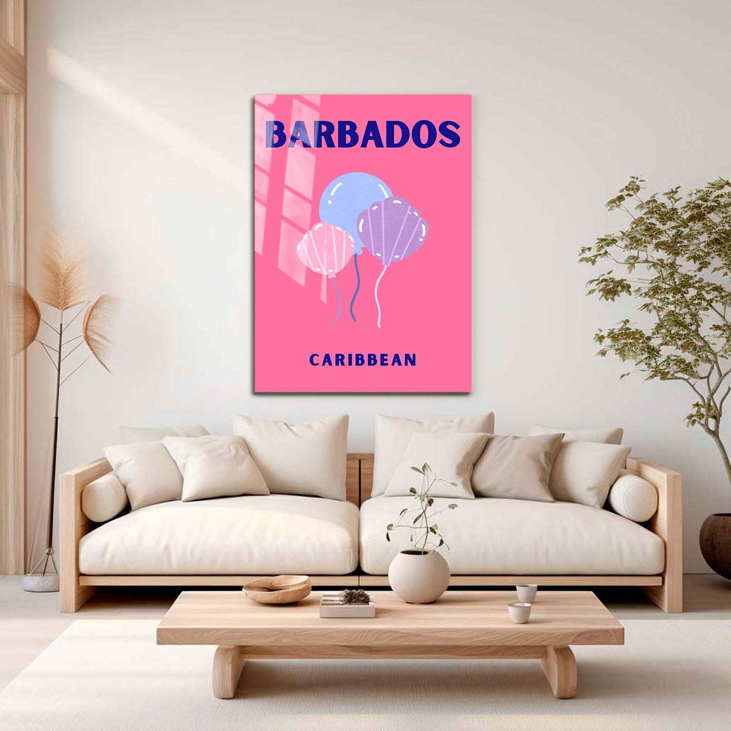 Wes Co Gallery Metal Poster Barbados Caribbean Colorful Travel 16" x 24" Home Goods - Travel Illustrations Edge to edge Metal Art Print