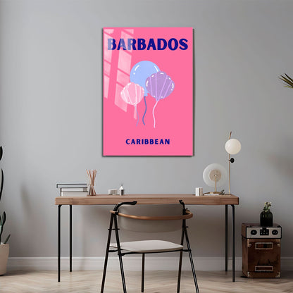 Wes Co Gallery Metal Poster Barbados Caribbean Colorful Travel 24" x 36" Home Goods - Travel Illustrations Edge to edge Metal Art Print