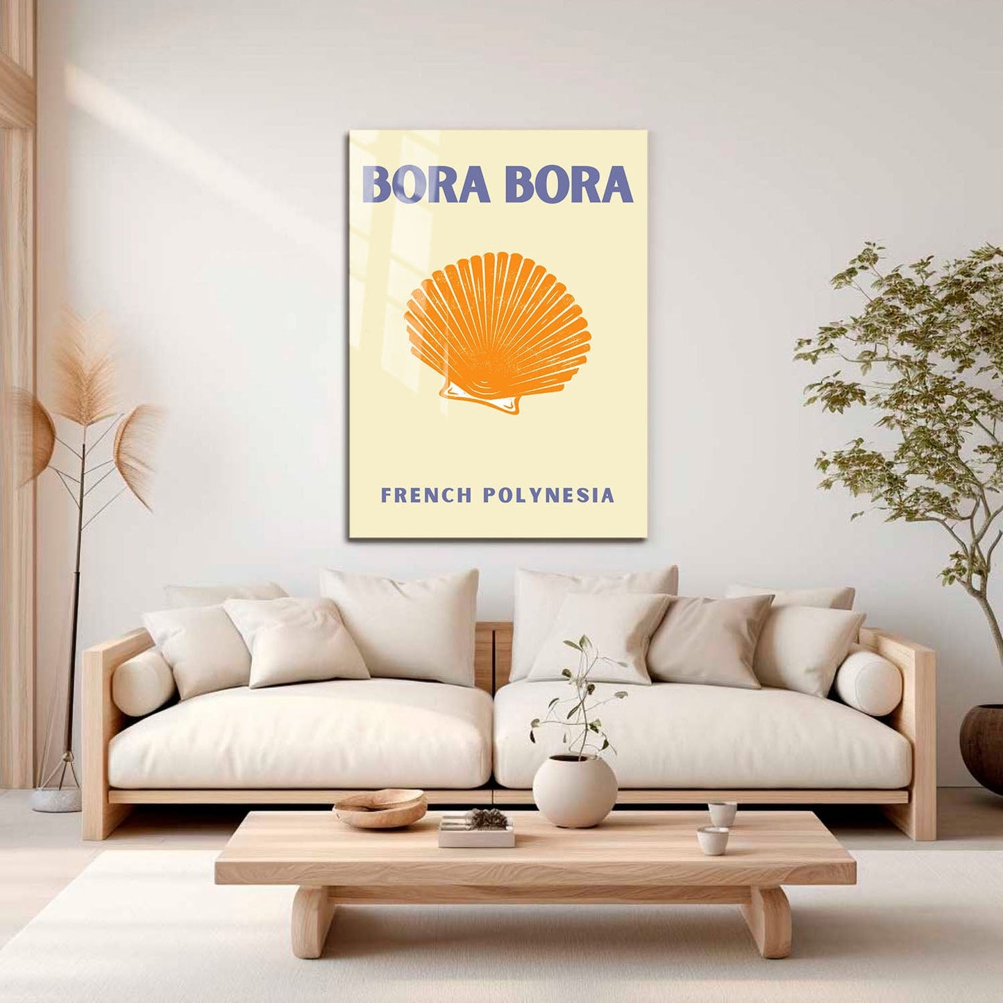 Wes Co Gallery Metal Poster Bora Bora Yellow Colorful Travel 16" x 24" Home Goods - Travel Illustrations Edge to edge Metal Art Print