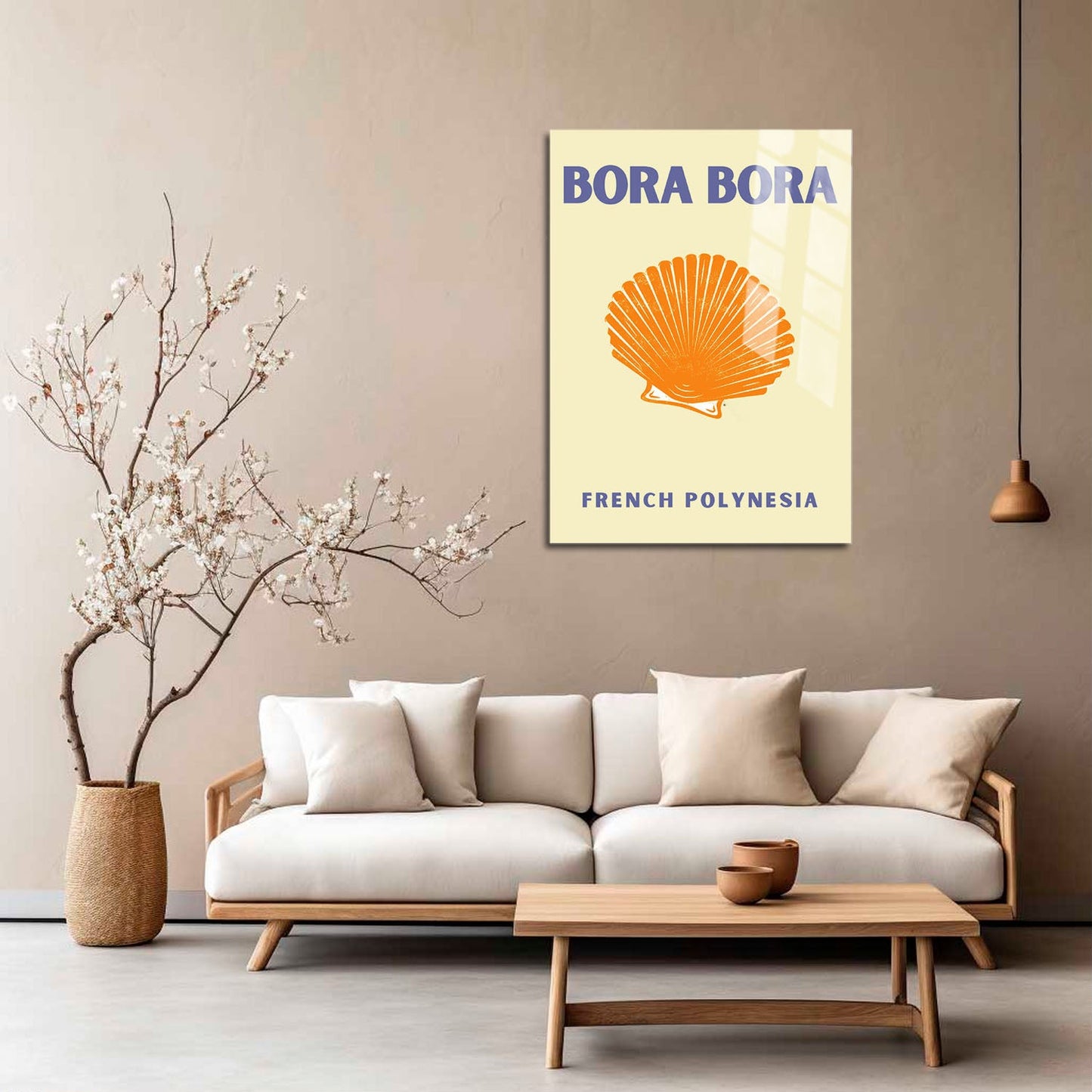 Wes Co Gallery Metal Poster Bora Bora Yellow Colorful Travel 5" x 7" Home Goods - Travel Illustrations Edge to edge Metal Art Print