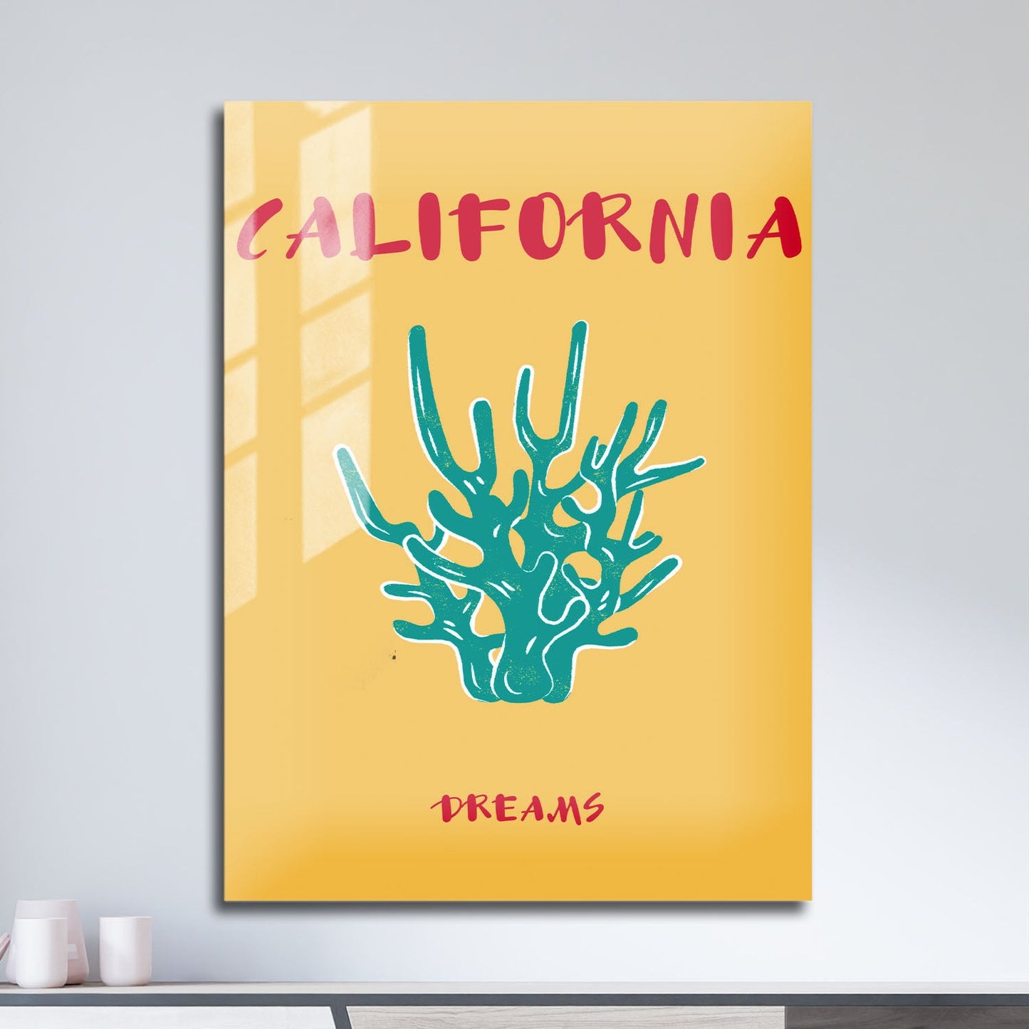 Wes Co Gallery Metal Poster California Dreams Colorful Travel 11" x 17" Home Goods - Travel Illustrations Edge to edge Metal Art Print