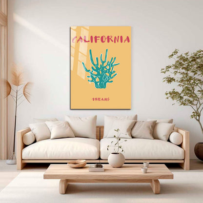 Wes Co Gallery Metal Poster California Dreams Colorful Travel 16" x 24" Home Goods - Travel Illustrations Edge to edge Metal Art Print