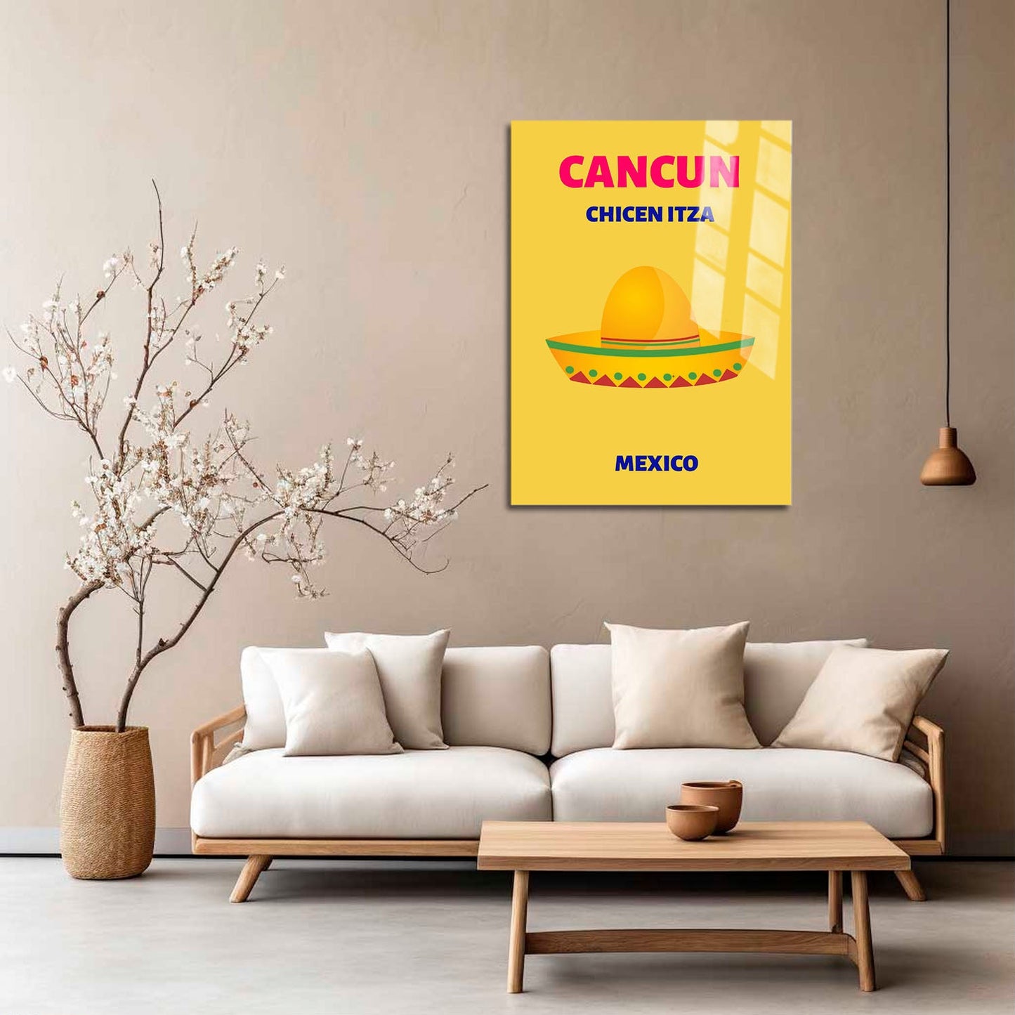 Wes Co Gallery Metal Poster Cancun Mexico Colorful Travel 5" x 7" Home Goods - Travel Illustrations Edge to edge Metal Art Print