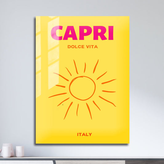 Wes Co Gallery Metal Poster Capri Italy Colorful Travel 11" x 17" Home Goods - Travel Illustrations Edge to edge Metal Art Print