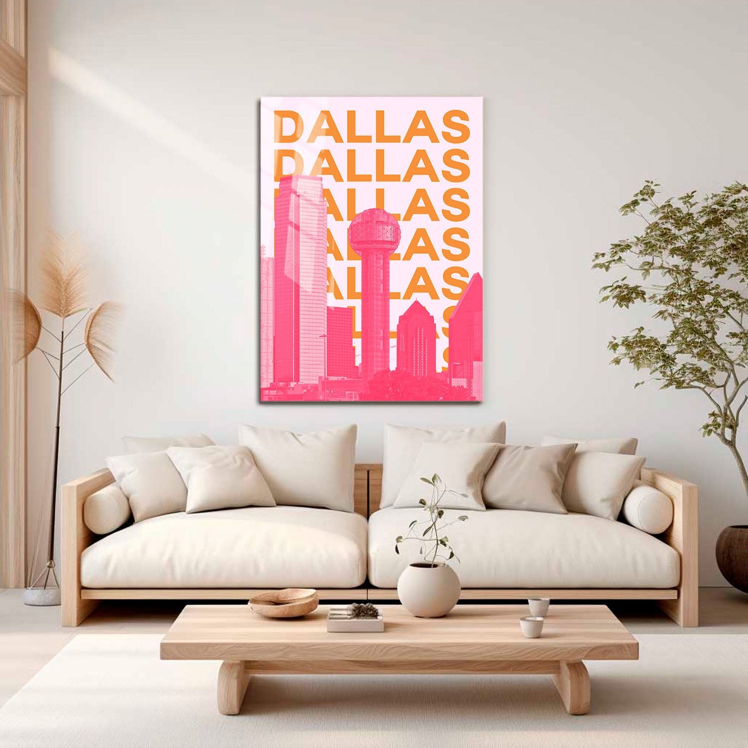 Wes Co Gallery Metal Poster Dallas City Colorful Travel 16" x 24" Home Goods - Travel Illustrations Edge to edge Metal Art Print