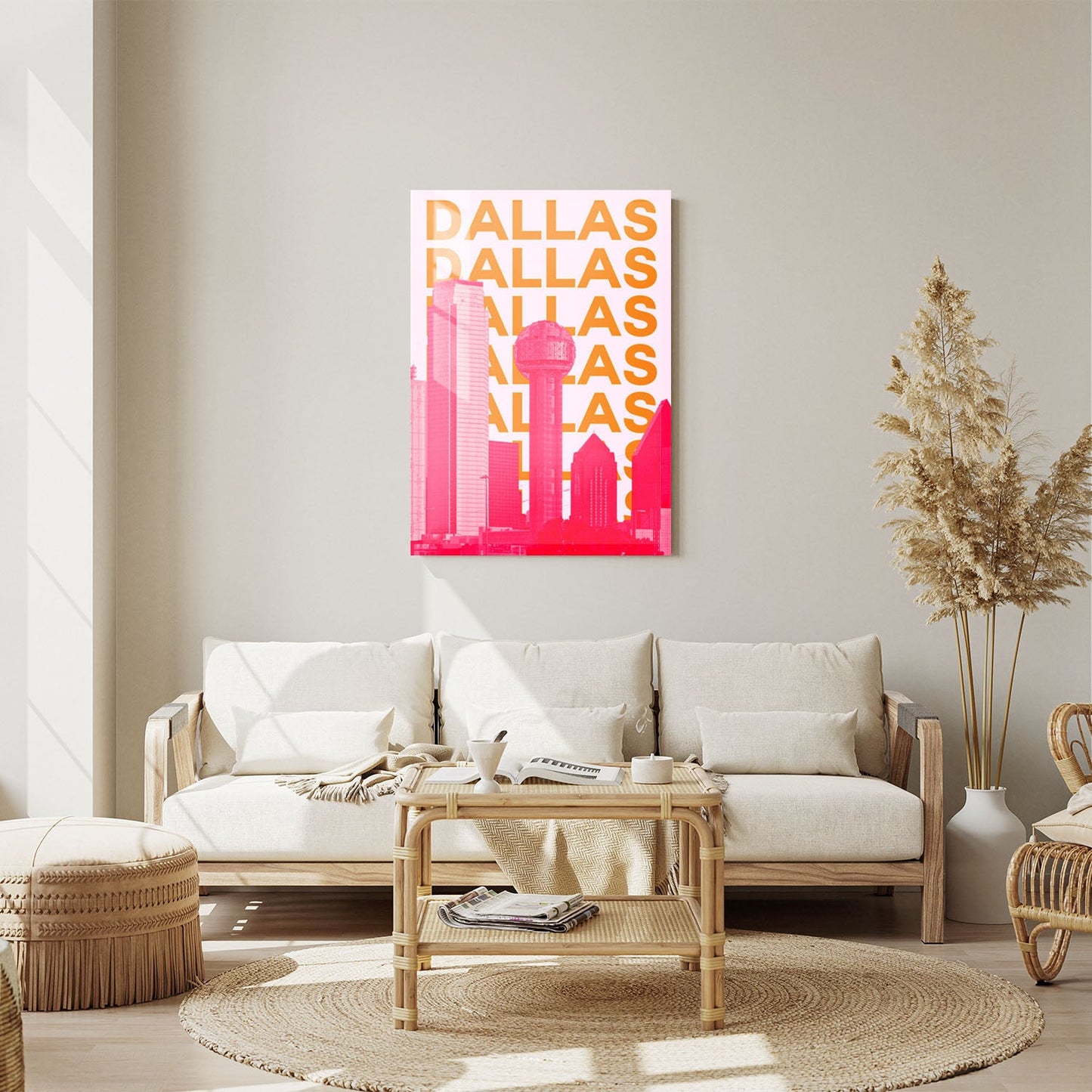 Wes Co Gallery Metal Poster Dallas City Colorful Travel 11" x 14" Home Goods - Travel Illustrations Edge to edge Metal Art Print