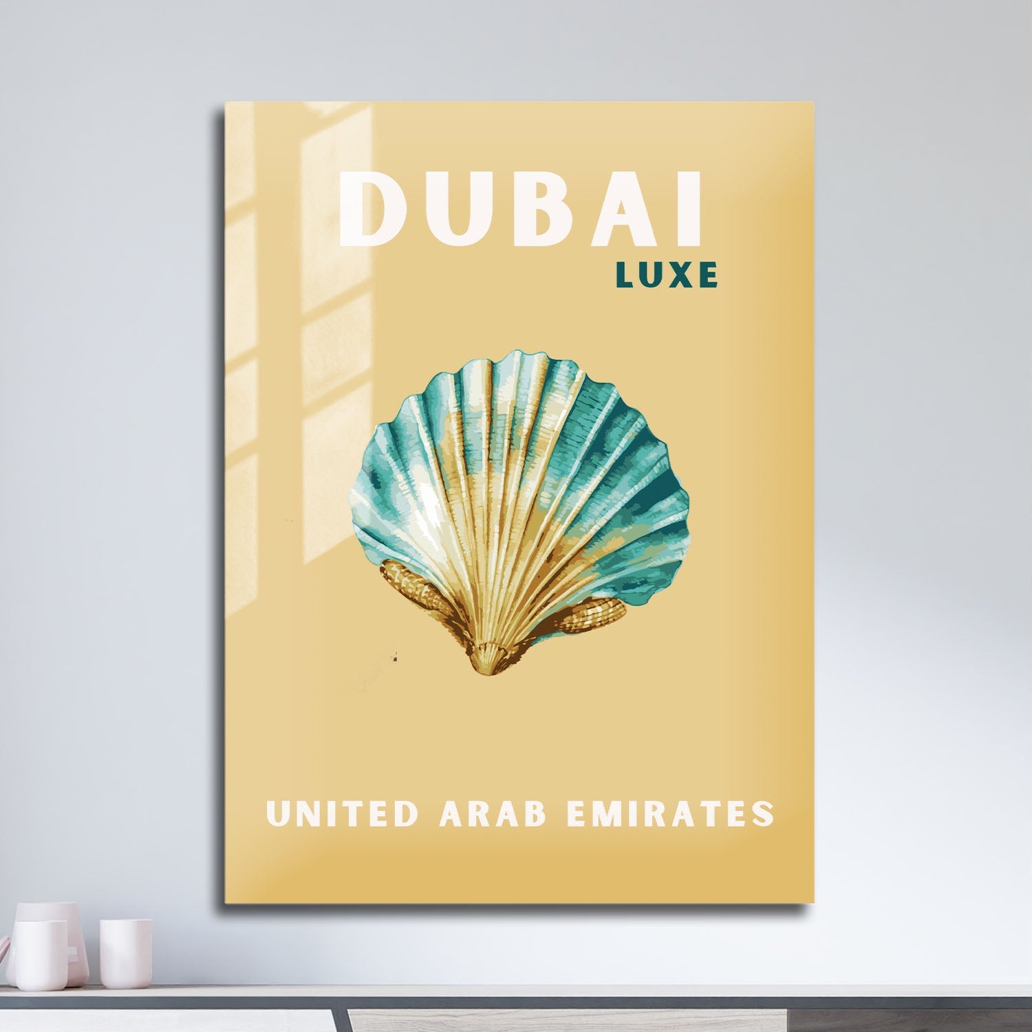 Wes Co Gallery Metal Poster Dubai UAE Colorful Travel 11" x 17" Home Goods - Travel Illustrations Edge to edge Metal Art Print