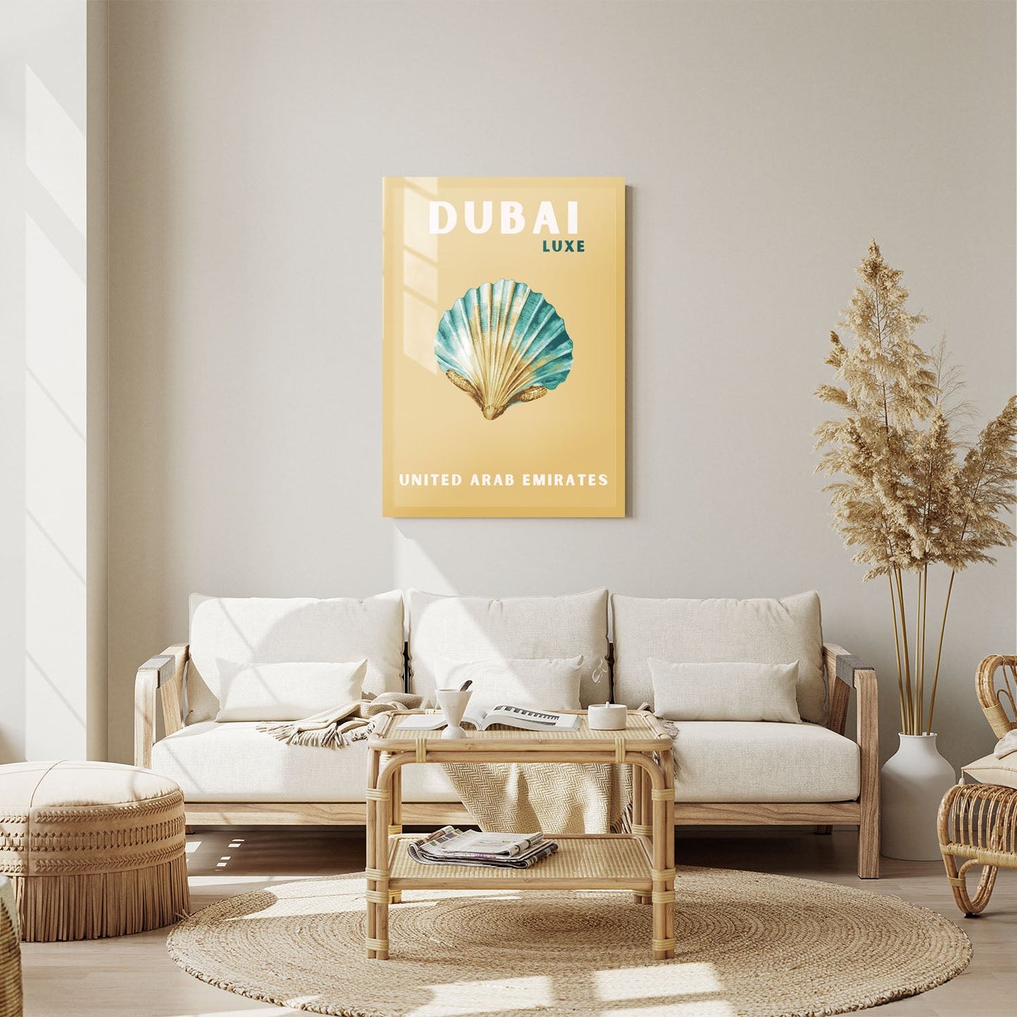 Wes Co Gallery Metal Poster Dubai UAE Colorful Travel 11" x 14" Home Goods - Travel Illustrations Edge to edge Metal Art Print