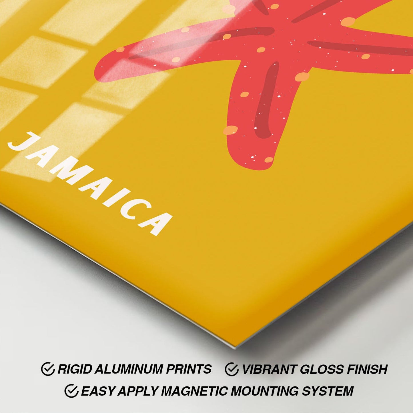 Wes Co Gallery Metal Poster Falmouth Beach Jamaica Colorful Travel 11" x 17" Home Goods - Travel Illustrations Edge to edge Metal Art Print