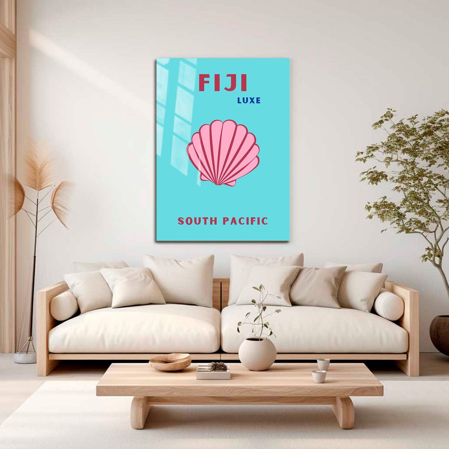 Wes Co Gallery Metal Poster Fiji South Pacific Colorful Travel 16" x 24" Home Goods - Travel Illustrations Edge to edge Metal Art Print