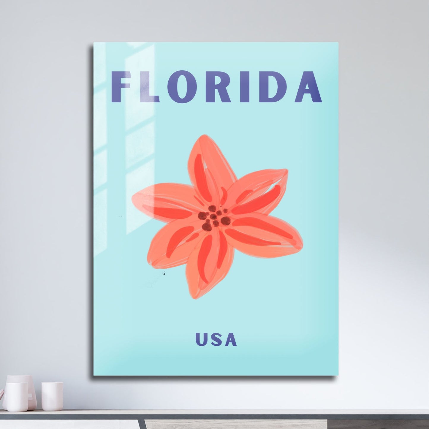 Wes Co Gallery Metal Poster Florida USA Colorful Travel 11" x 17" Home Goods - Travel Illustrations Edge to edge Metal Art Print