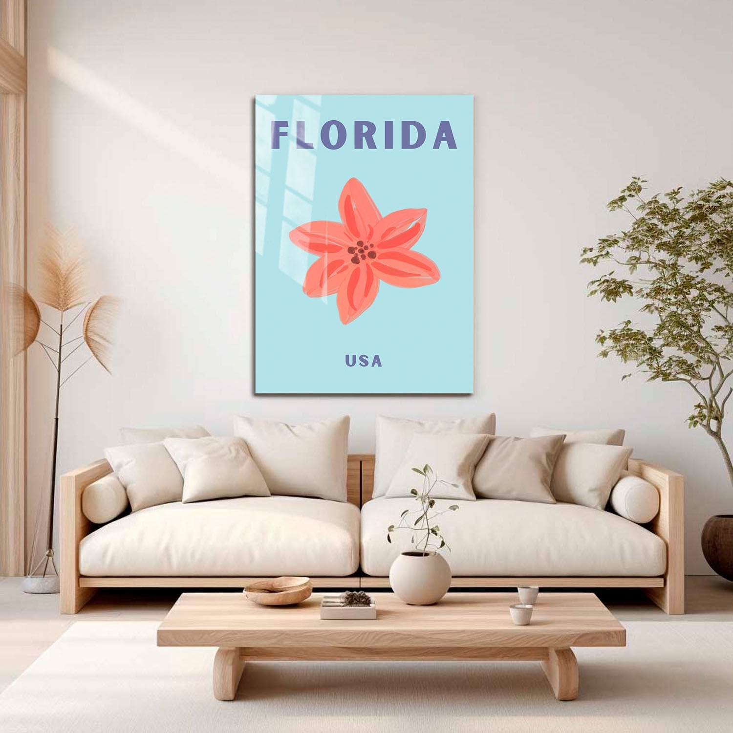 Wes Co Gallery Metal Poster Florida USA Colorful Travel 16" x 24" Home Goods - Travel Illustrations Edge to edge Metal Art Print