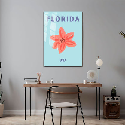 Wes Co Gallery Metal Poster Florida USA Colorful Travel 24" x 36" Home Goods - Travel Illustrations Edge to edge Metal Art Print