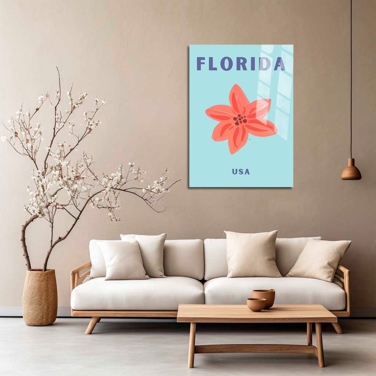 Wes Co Gallery Metal Poster Florida USA Colorful Travel 5" x 7" Home Goods - Travel Illustrations Edge to edge Metal Art Print