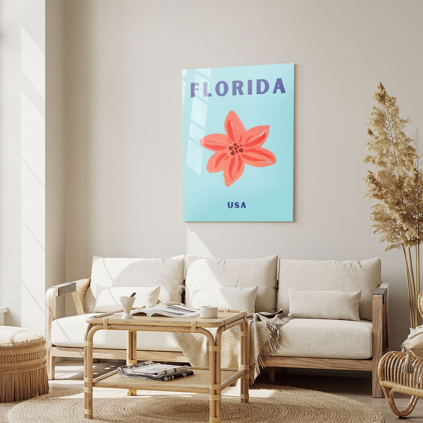 Wes Co Gallery Metal Poster Florida USA Colorful Travel 5" x 7" Home Goods - Travel Illustrations Edge to edge Metal Art Print