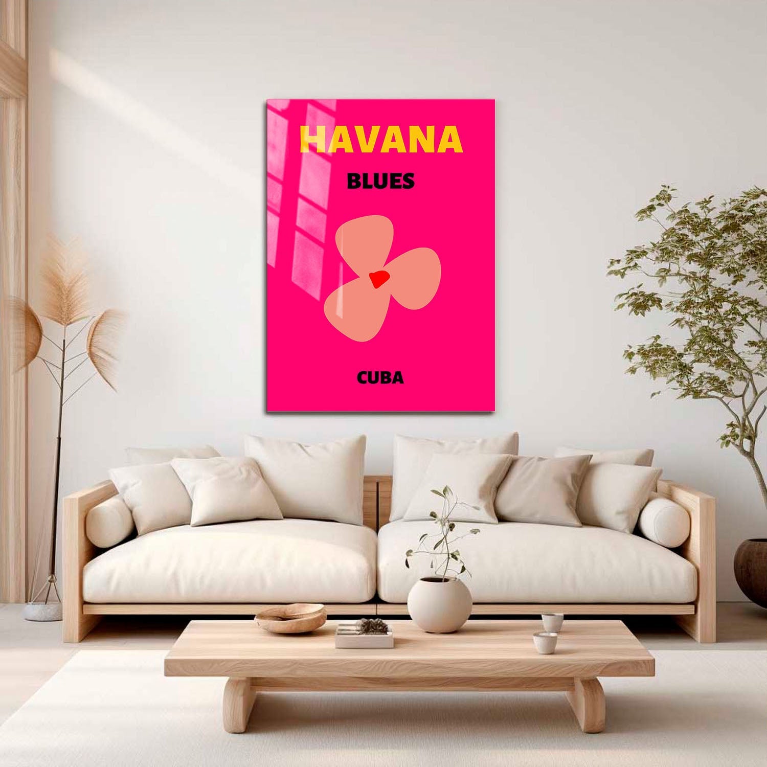 Wes Co Gallery Metal Poster Havana Blues Pink Cuba Colorful Travel 16" x 24" Home Goods - Travel Illustrations Edge to edge Metal Art Print