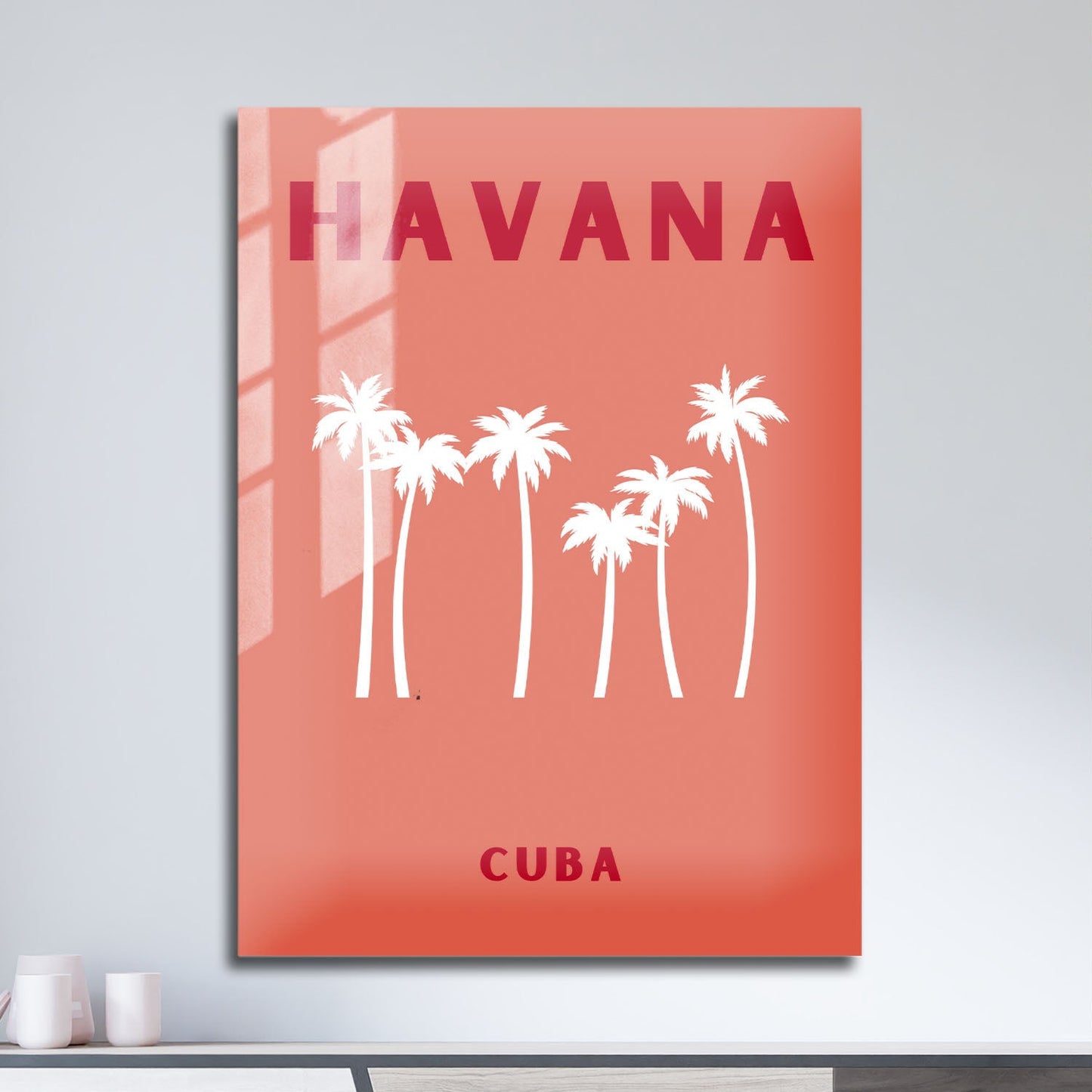 Wes Co Gallery Metal Poster Havana Cuba Colorful Travel 11" x 17" Home Goods - Travel Illustrations Edge to edge Metal Art Print